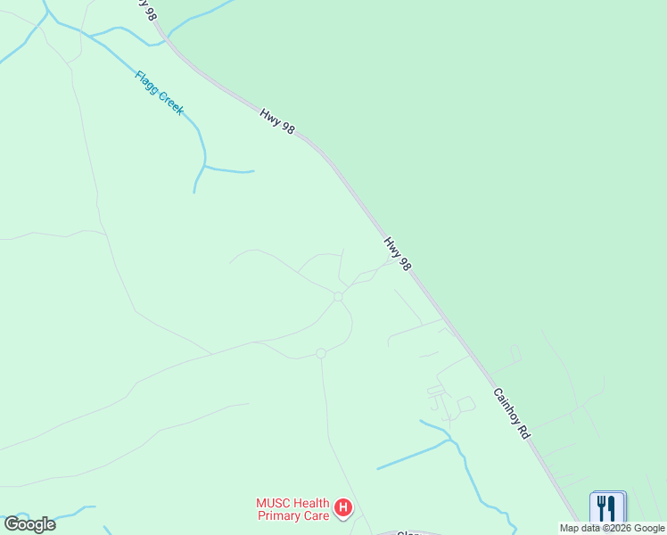map of restaurants, bars, coffee shops, grocery stores, and more near 1232 Cainhoy Road in Charleston