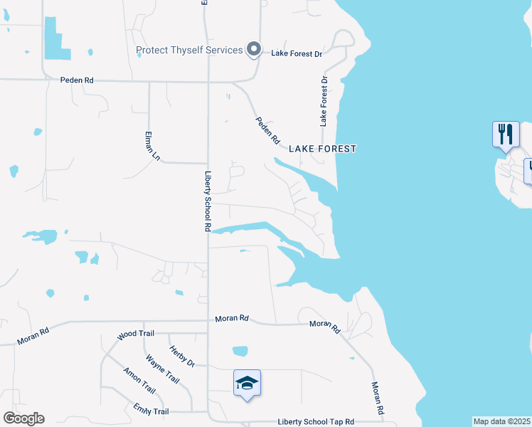 map of restaurants, bars, coffee shops, grocery stores, and more near 7315 Hickey Road in Azle