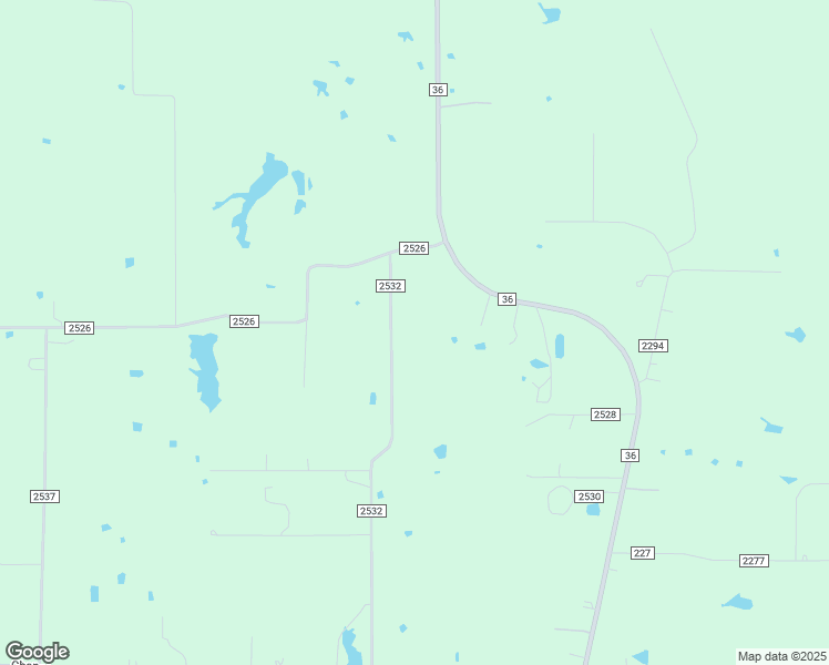 map of restaurants, bars, coffee shops, grocery stores, and more near 7025 County Road 2532 in Quinlan