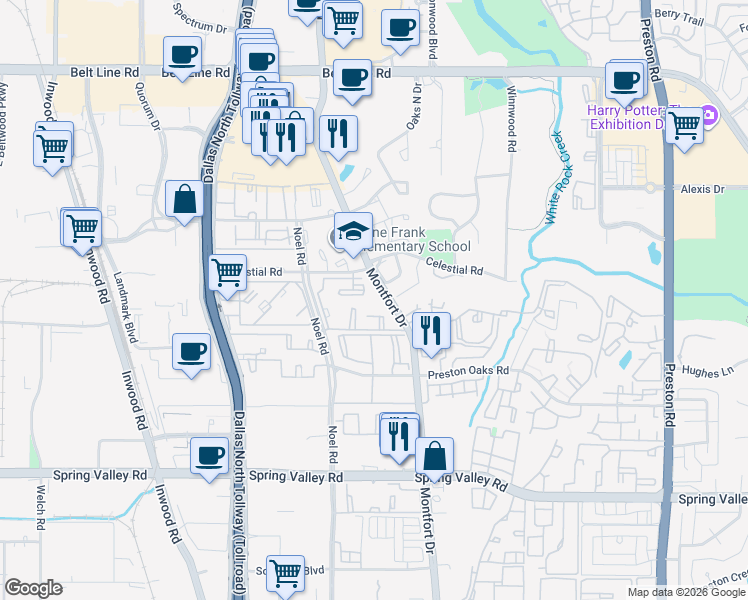 map of restaurants, bars, coffee shops, grocery stores, and more near in Dallas