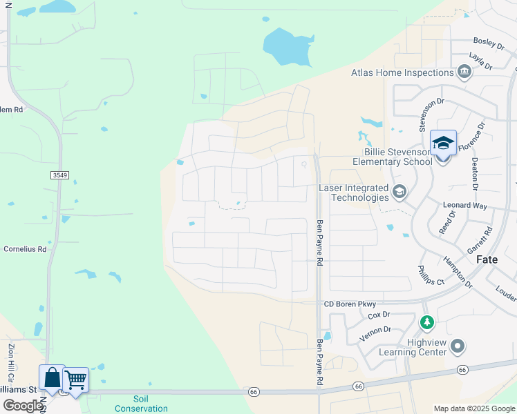 map of restaurants, bars, coffee shops, grocery stores, and more near 792 Ben Payne Road in Rockwall