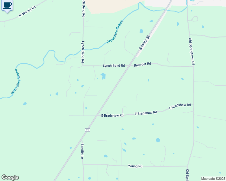 map of restaurants, bars, coffee shops, grocery stores, and more near 8099 S Main St in Springtown