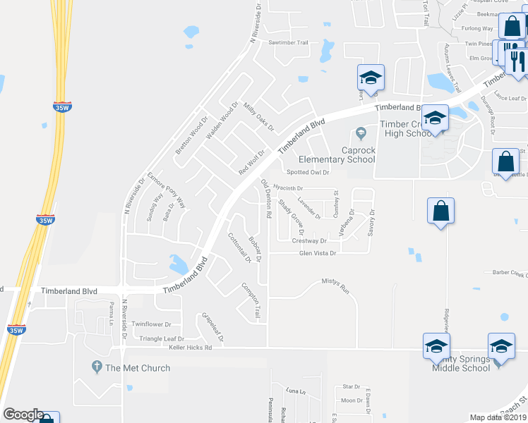 map of restaurants, bars, coffee shops, grocery stores, and more near 11749 Orchard Grove Drive in Keller