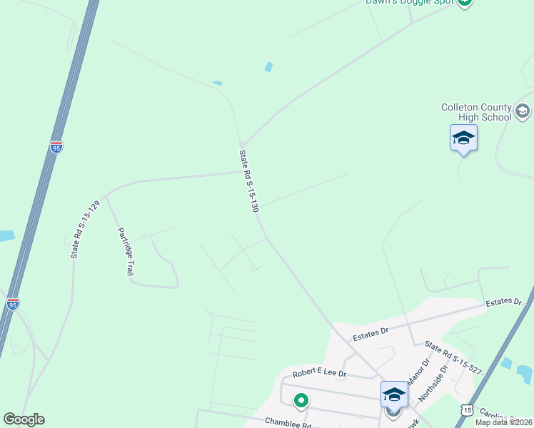 map of restaurants, bars, coffee shops, grocery stores, and more near 1044 Academy Road in Walterboro