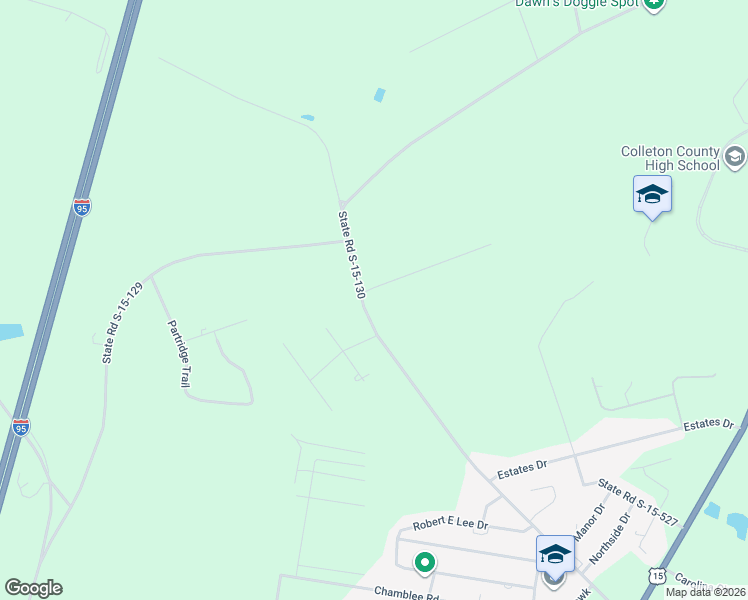 map of restaurants, bars, coffee shops, grocery stores, and more near 1044 Academy Road in Walterboro