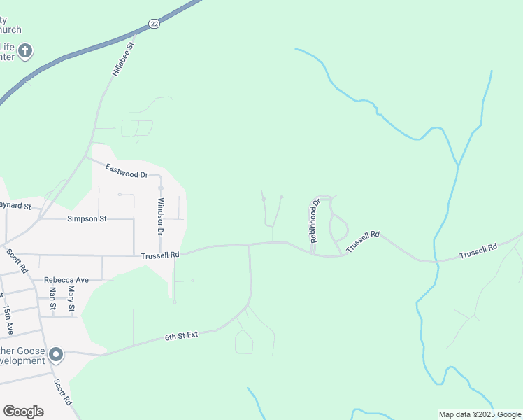 map of restaurants, bars, coffee shops, grocery stores, and more near 219 Knollwood Lane in Alexander City