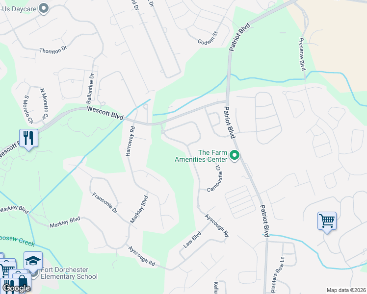 map of restaurants, bars, coffee shops, grocery stores, and more near 9236 Ayscough Road in Summerville