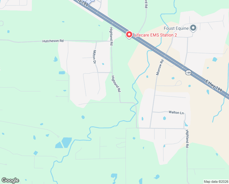 map of restaurants, bars, coffee shops, grocery stores, and more near 562 Highland Road in Springtown