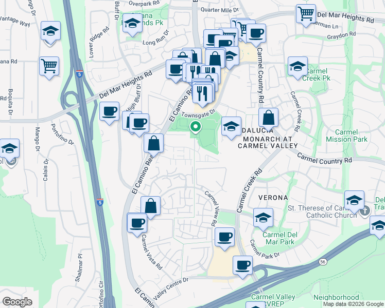 map of restaurants, bars, coffee shops, grocery stores, and more near 3825 Elijah Court in San Diego