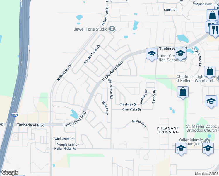 map of restaurants, bars, coffee shops, grocery stores, and more near 11749 Orchard Grove Drive in Keller