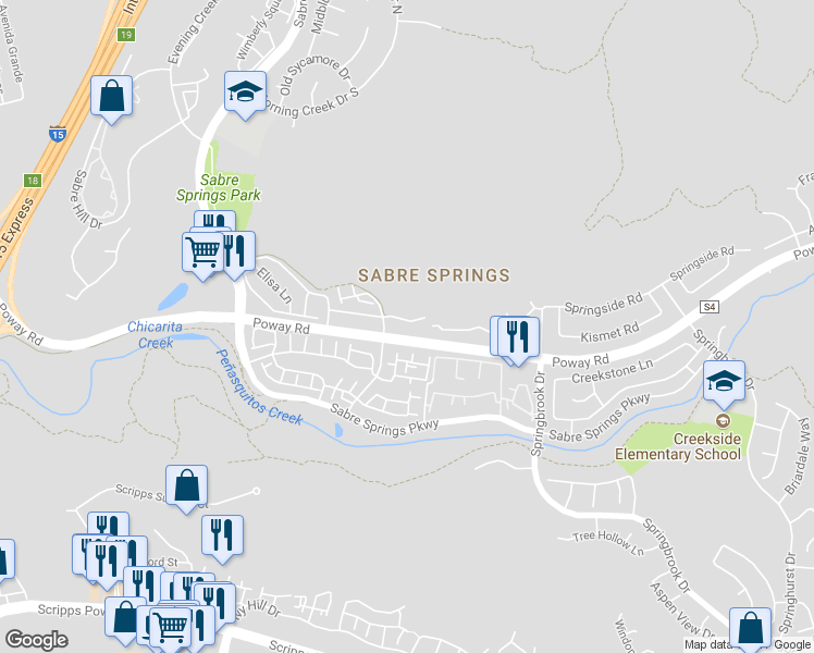 map of restaurants, bars, coffee shops, grocery stores, and more near in San Diego
