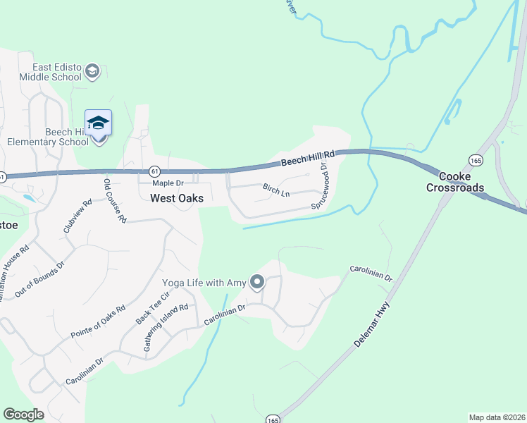 map of restaurants, bars, coffee shops, grocery stores, and more near County Road S-18 in Summerville