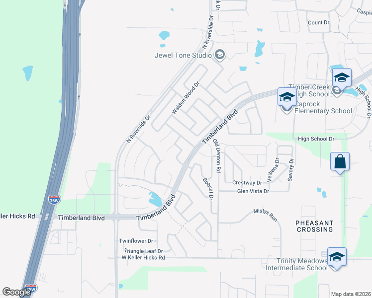 map of restaurants, bars, coffee shops, grocery stores, and more near 2729 Lynx Lane in Fort Worth