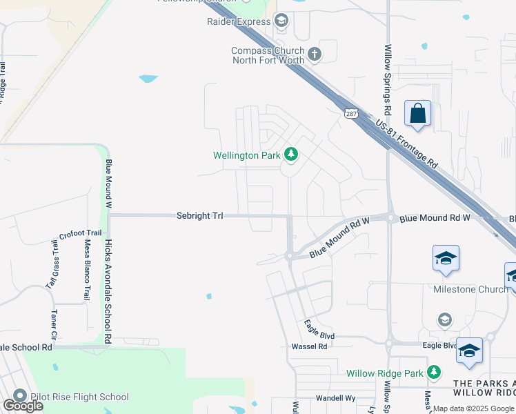 map of restaurants, bars, coffee shops, grocery stores, and more near 1804 Otwell Drive in Haslet