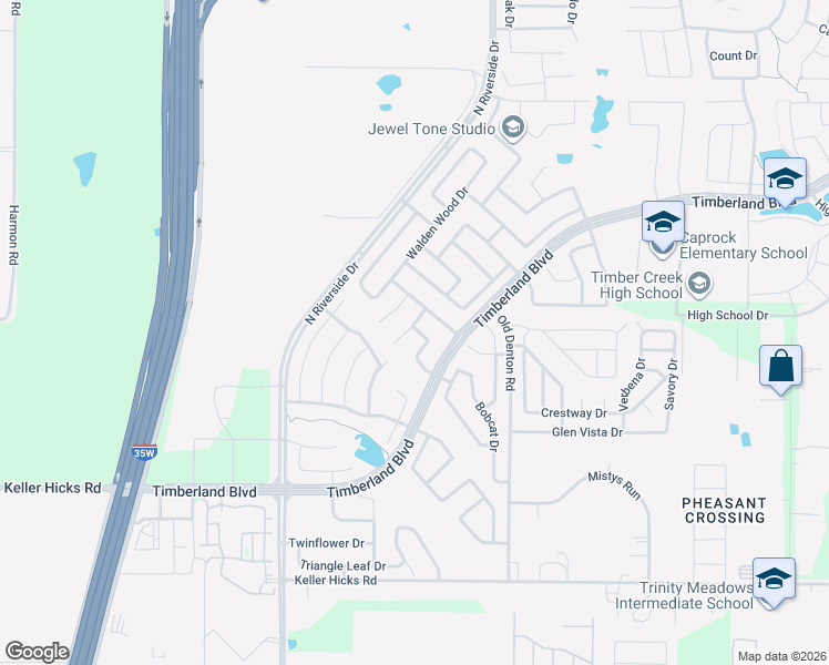 map of restaurants, bars, coffee shops, grocery stores, and more near 11933 Grizzly Bear Drive in Fort Worth