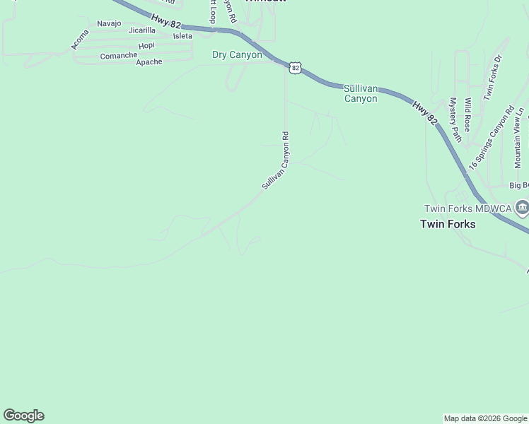 map of restaurants, bars, coffee shops, grocery stores, and more near 63 Sullivan Canyon Road in Cloudcroft