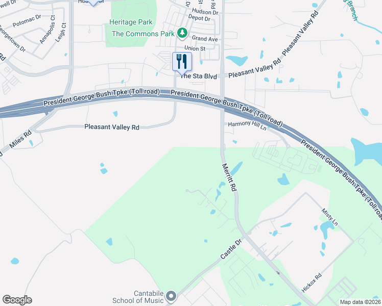 map of restaurants, bars, coffee shops, grocery stores, and more near 9401 Merritt Road in Rowlett