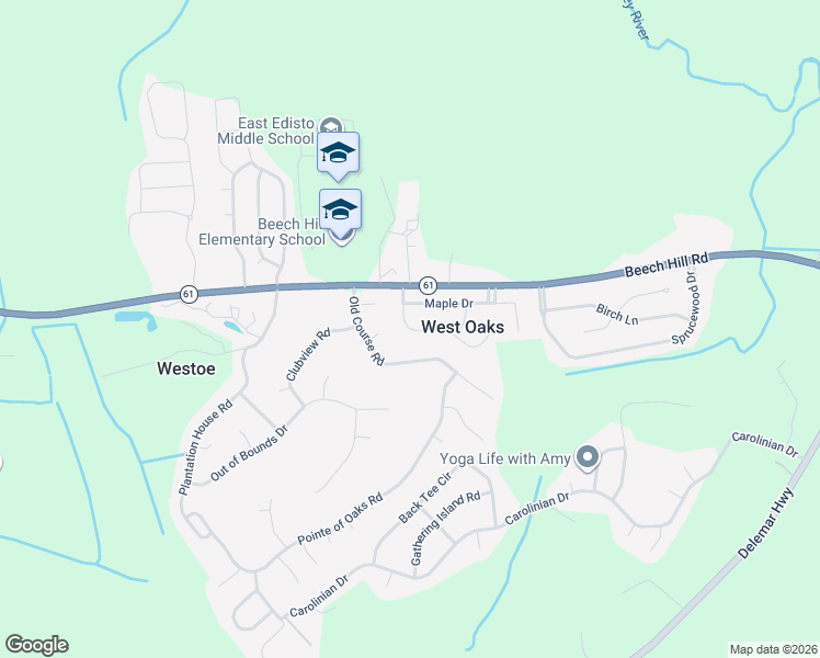 map of restaurants, bars, coffee shops, grocery stores, and more near 145 Sweet Gum Drive in Summerville