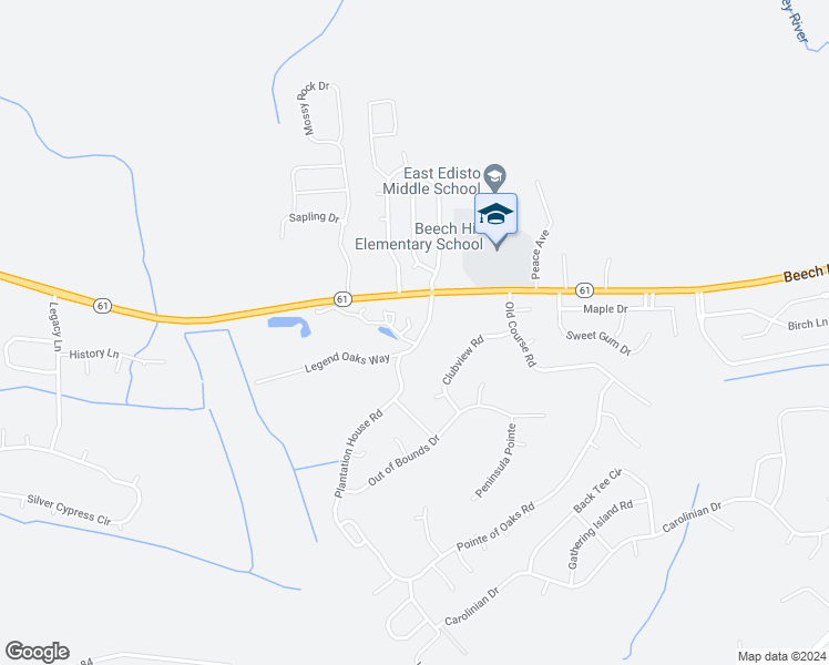 map of restaurants, bars, coffee shops, grocery stores, and more near 103 Golf View Lane in Summerville