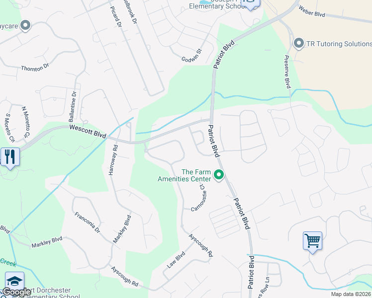 map of restaurants, bars, coffee shops, grocery stores, and more near 9132 Wildflower Way in Summerville