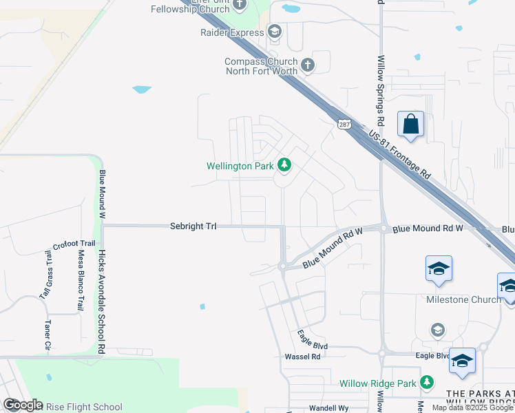 map of restaurants, bars, coffee shops, grocery stores, and more near 1804 Otwell Drive in Haslet
