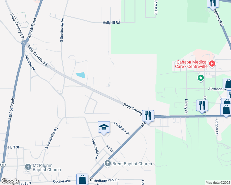 map of restaurants, bars, coffee shops, grocery stores, and more near 57 Steele Street in Centreville