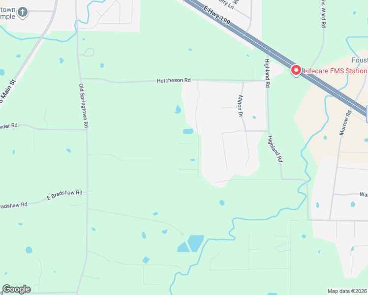 map of restaurants, bars, coffee shops, grocery stores, and more near 207 Billie Howard Court in Springtown