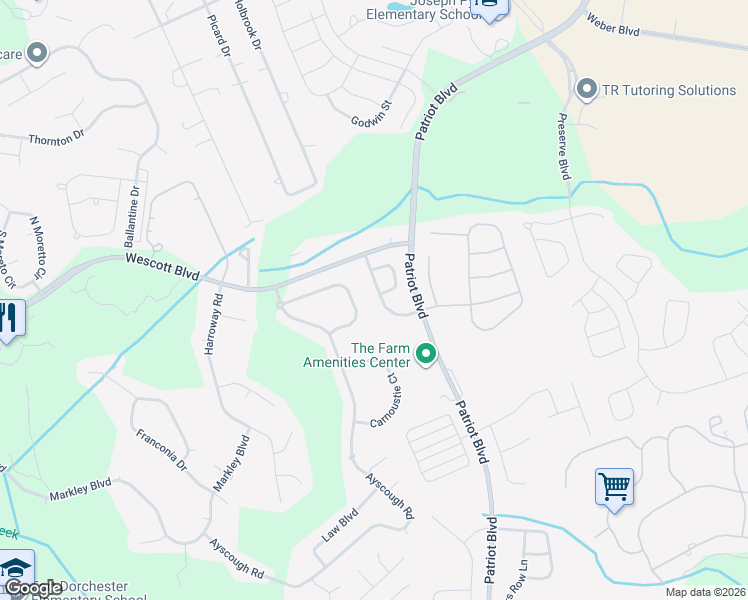 map of restaurants, bars, coffee shops, grocery stores, and more near 9132 Wildflower Way in Summerville