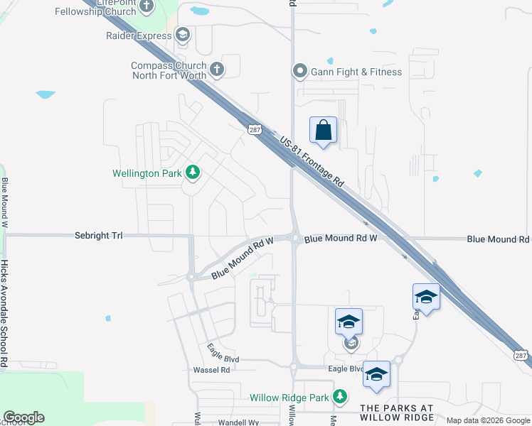 map of restaurants, bars, coffee shops, grocery stores, and more near 1537 Jocelyn Drive in Haslet