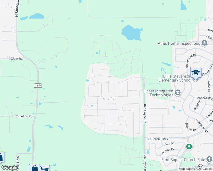 map of restaurants, bars, coffee shops, grocery stores, and more near 1000 Robert Road in Rockwall