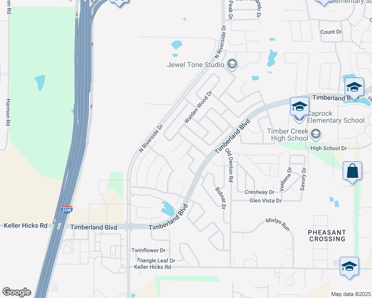 map of restaurants, bars, coffee shops, grocery stores, and more near 11933 Grizzly Bear Drive in Fort Worth