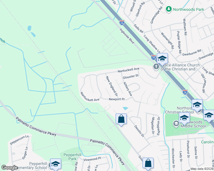 map of restaurants, bars, coffee shops, grocery stores, and more near 8038 Nova Court in North Charleston