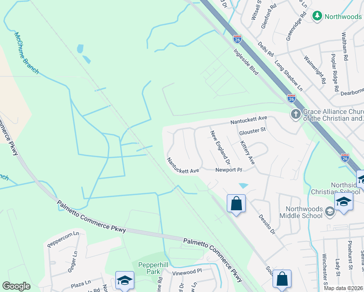 map of restaurants, bars, coffee shops, grocery stores, and more near 3011 Nantuckett Avenue in North Charleston