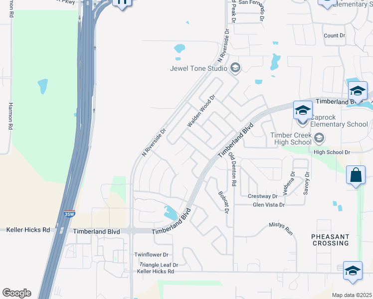 map of restaurants, bars, coffee shops, grocery stores, and more near 11936 Brown Fox Drive in Keller