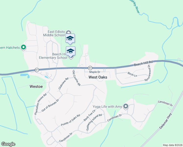 map of restaurants, bars, coffee shops, grocery stores, and more near 105 Sage Lane in Summerville