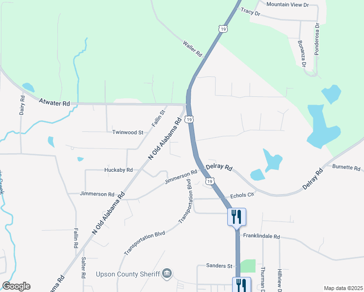 map of restaurants, bars, coffee shops, grocery stores, and more near 773 Sweetbriar Circle in Thomaston
