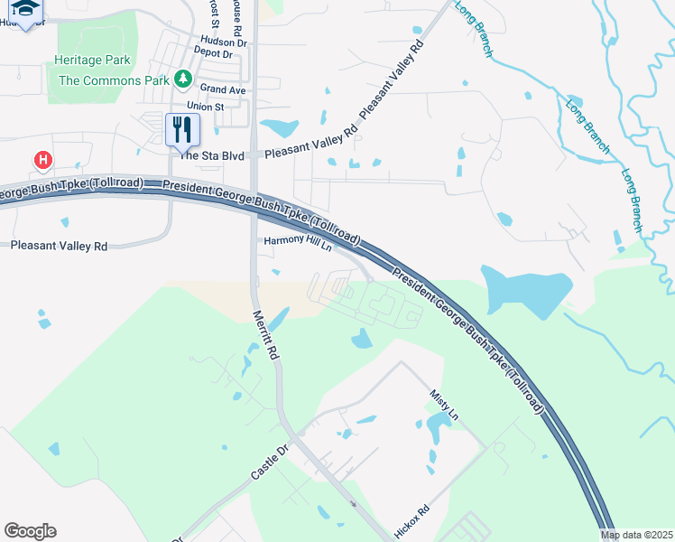 map of restaurants, bars, coffee shops, grocery stores, and more near Hope Drive in Dallas County