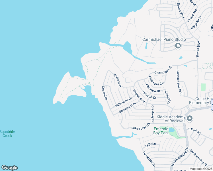 map of restaurants, bars, coffee shops, grocery stores, and more near 1332 White Sand Drive in Rockwall