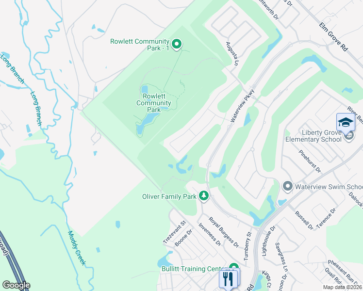 map of restaurants, bars, coffee shops, grocery stores, and more near 9422 Glenshee Drive in Rowlett