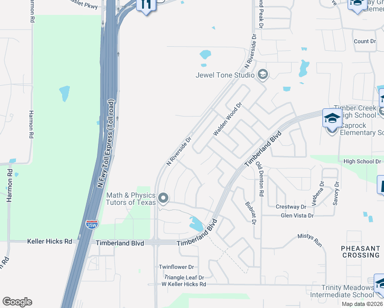 map of restaurants, bars, coffee shops, grocery stores, and more near 11901 Brown Fox Drive in Fort Worth