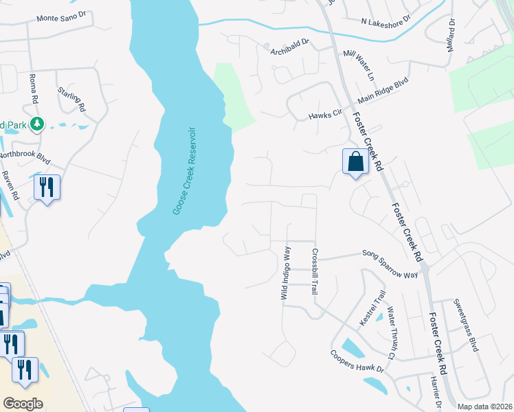 map of restaurants, bars, coffee shops, grocery stores, and more near 6007 Coral Berry Road in Hanahan