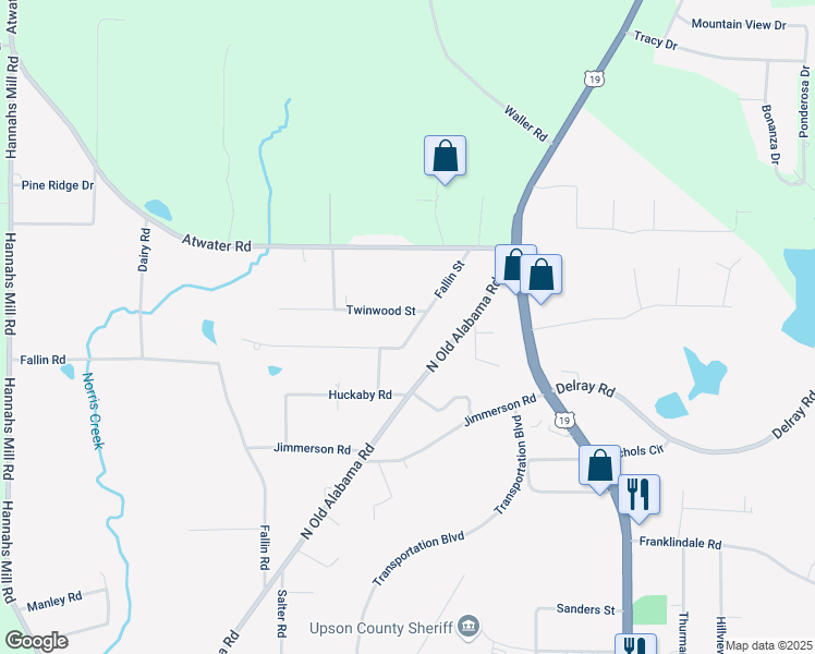 map of restaurants, bars, coffee shops, grocery stores, and more near 90 Fallin Street in Thomaston