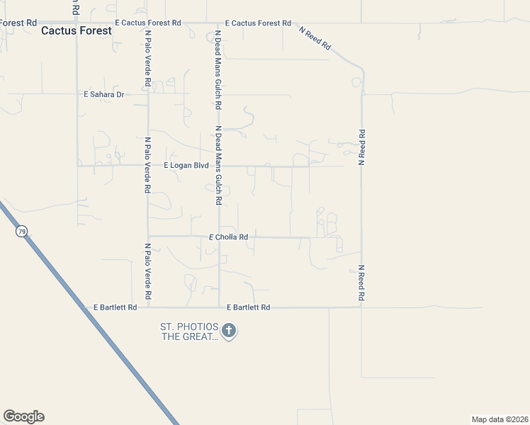 map of restaurants, bars, coffee shops, grocery stores, and more near 23980 East Cholla Road in Florence