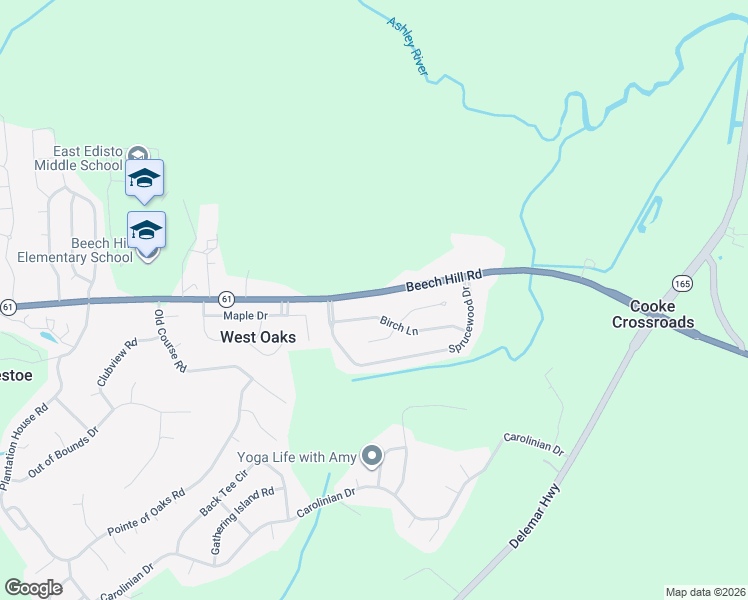 map of restaurants, bars, coffee shops, grocery stores, and more near 706 Beech Hill Road in Summerville
