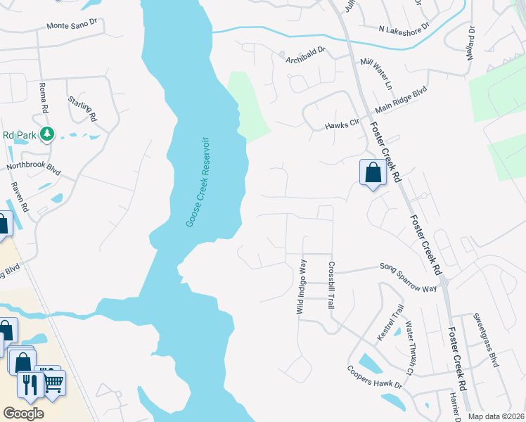 map of restaurants, bars, coffee shops, grocery stores, and more near 6007 Coral Berry Road in Hanahan