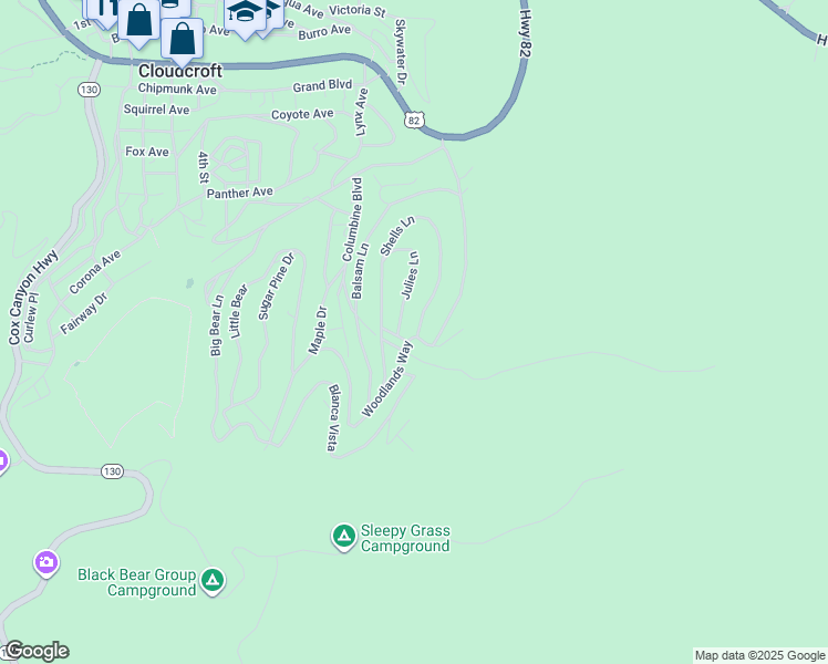 map of restaurants, bars, coffee shops, grocery stores, and more near 100 Shells Lane in Mayhill