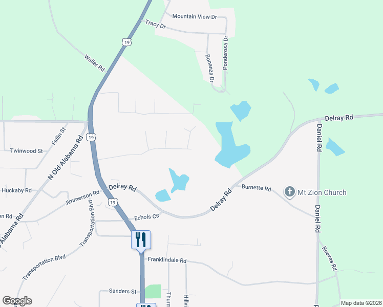 map of restaurants, bars, coffee shops, grocery stores, and more near 110 Wynnbrook Drive in Thomaston