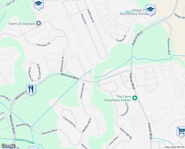 map of restaurants, bars, coffee shops, grocery stores, and more near 9624 Scarborough court in Summerville