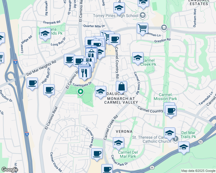 map of restaurants, bars, coffee shops, grocery stores, and more near 3887 Pell Place in San Diego