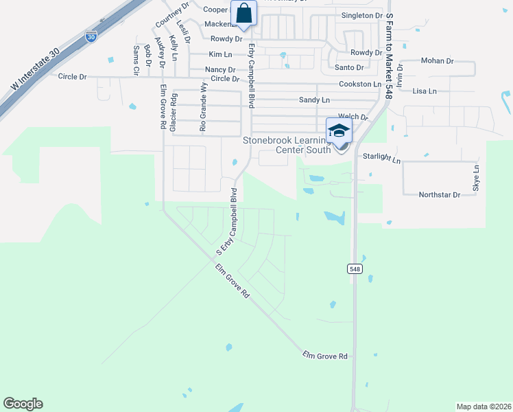 map of restaurants, bars, coffee shops, grocery stores, and more near in Fate
